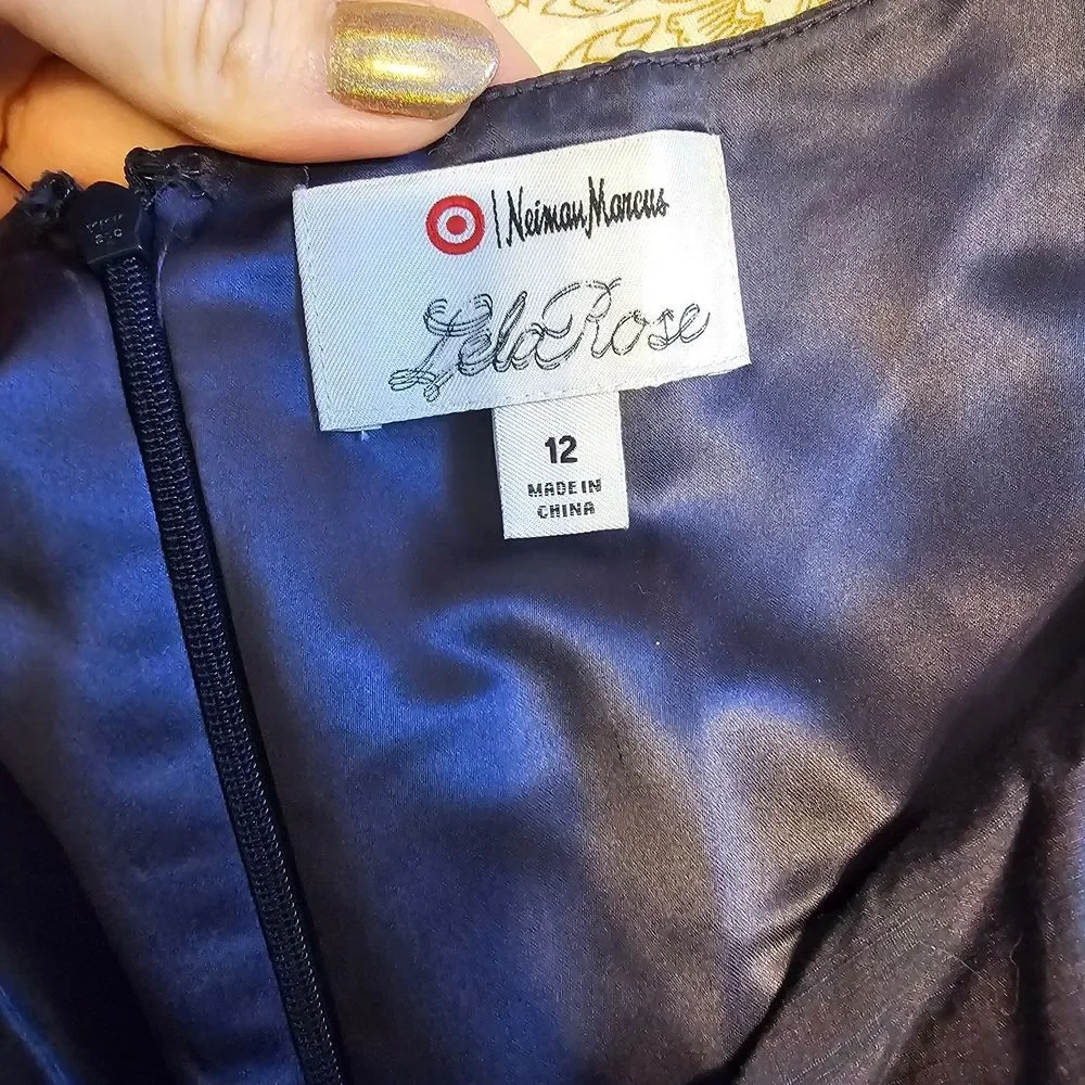 Lela Rose Purple Watercolor Satin Dress - Picture 6 of 6
